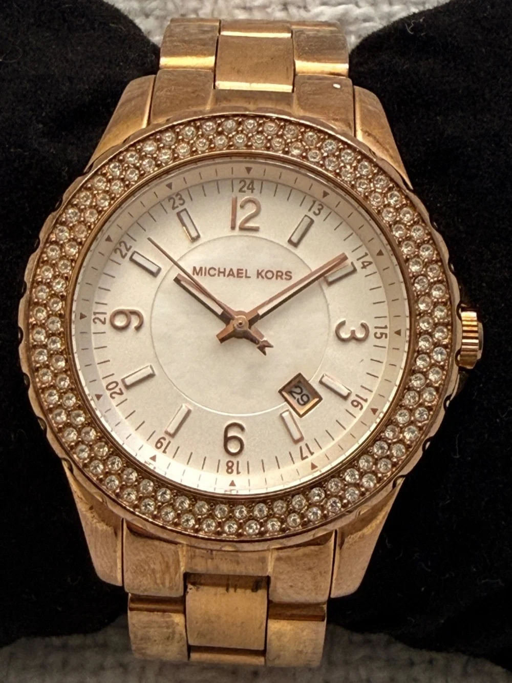 Michael Kors Rose Gold Link Metal Wrist Watch #4